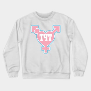 T4T Transgender symbol- Pink 3D  - Valentines Trans Pride Crewneck Sweatshirt